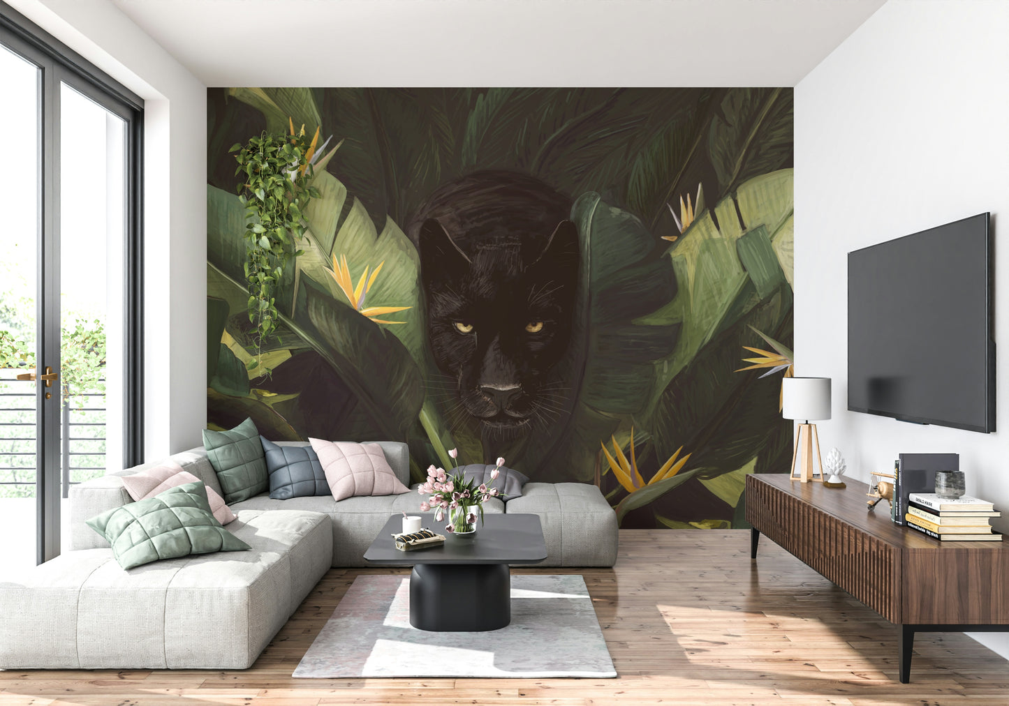 Jungle Noir: Hidden Gaze Wall Mural -2489655