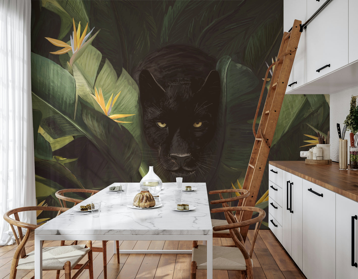 Jungle Noir: Hidden Gaze Wall Mural -2489655
