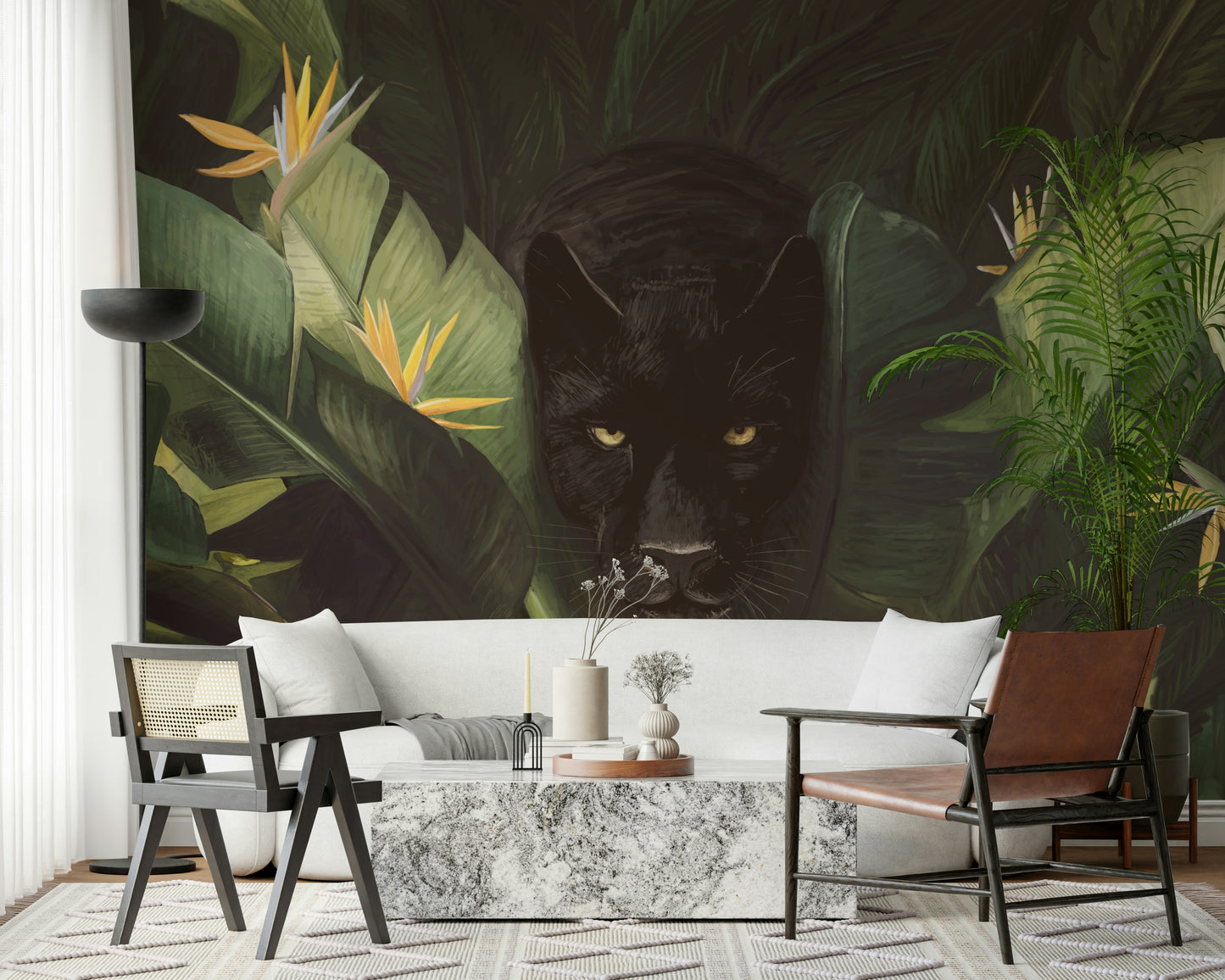 Jungle Noir: Hidden Gaze Wall Mural -2489655