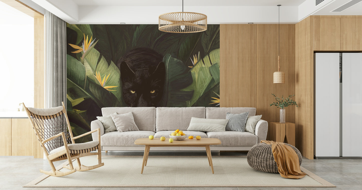 Jungle Noir: Hidden Gaze Wall Mural -2489655