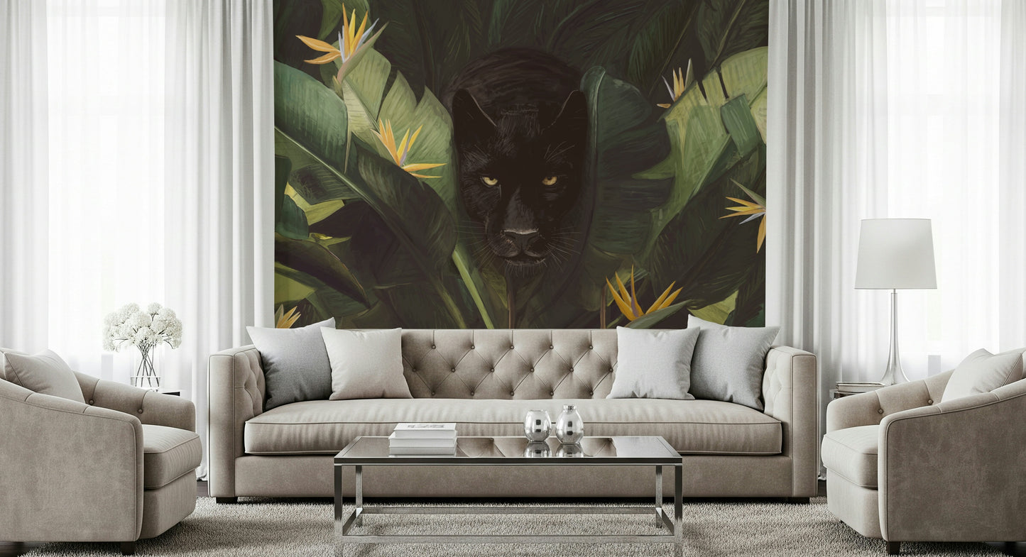 Jungle Noir: Hidden Gaze Wall Mural -2489655