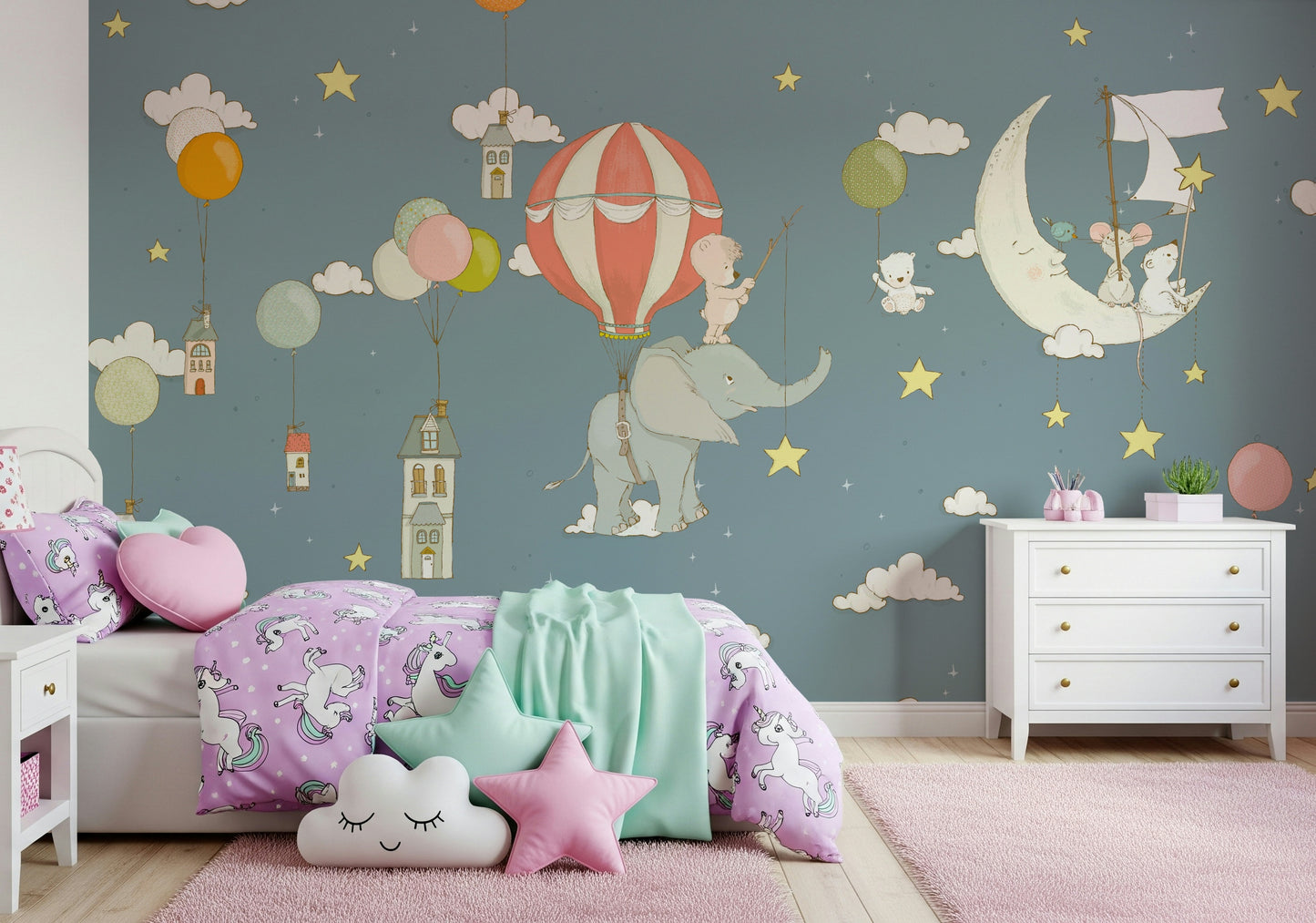 Dreamy Sky Friends Wall Mural -2759471