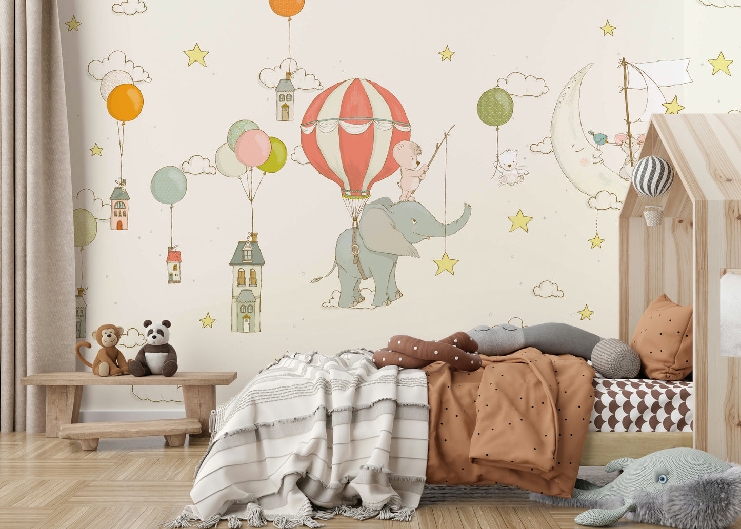 Moonlight Balloon Flight Wall Mural -2759472