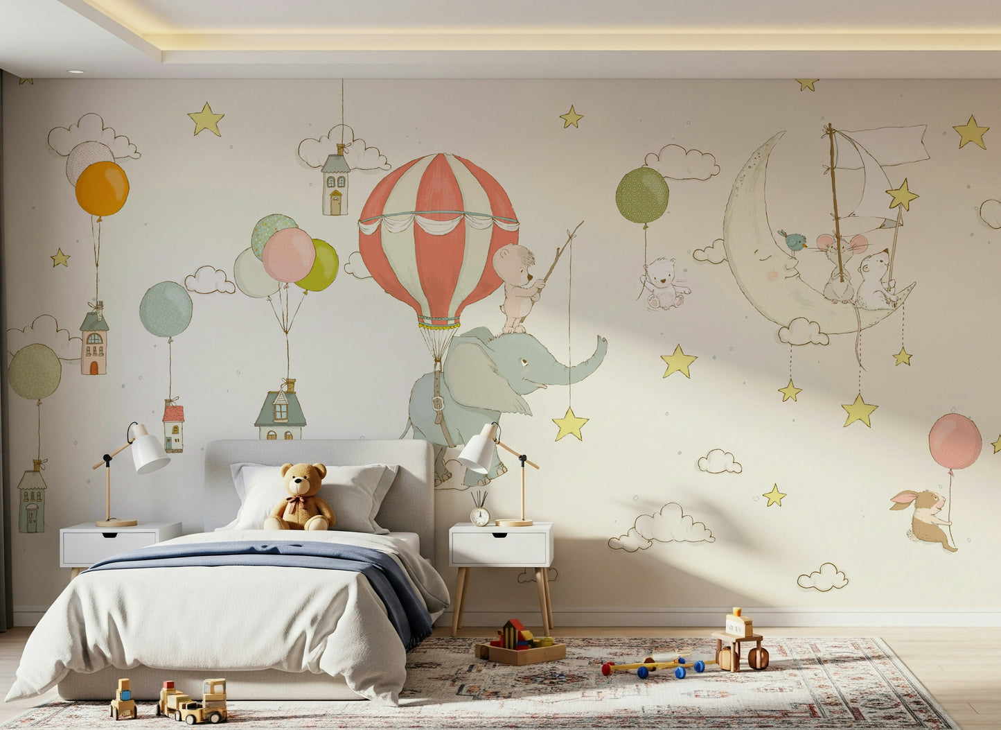 Moonlight Balloon Flight Wall Mural -2759472