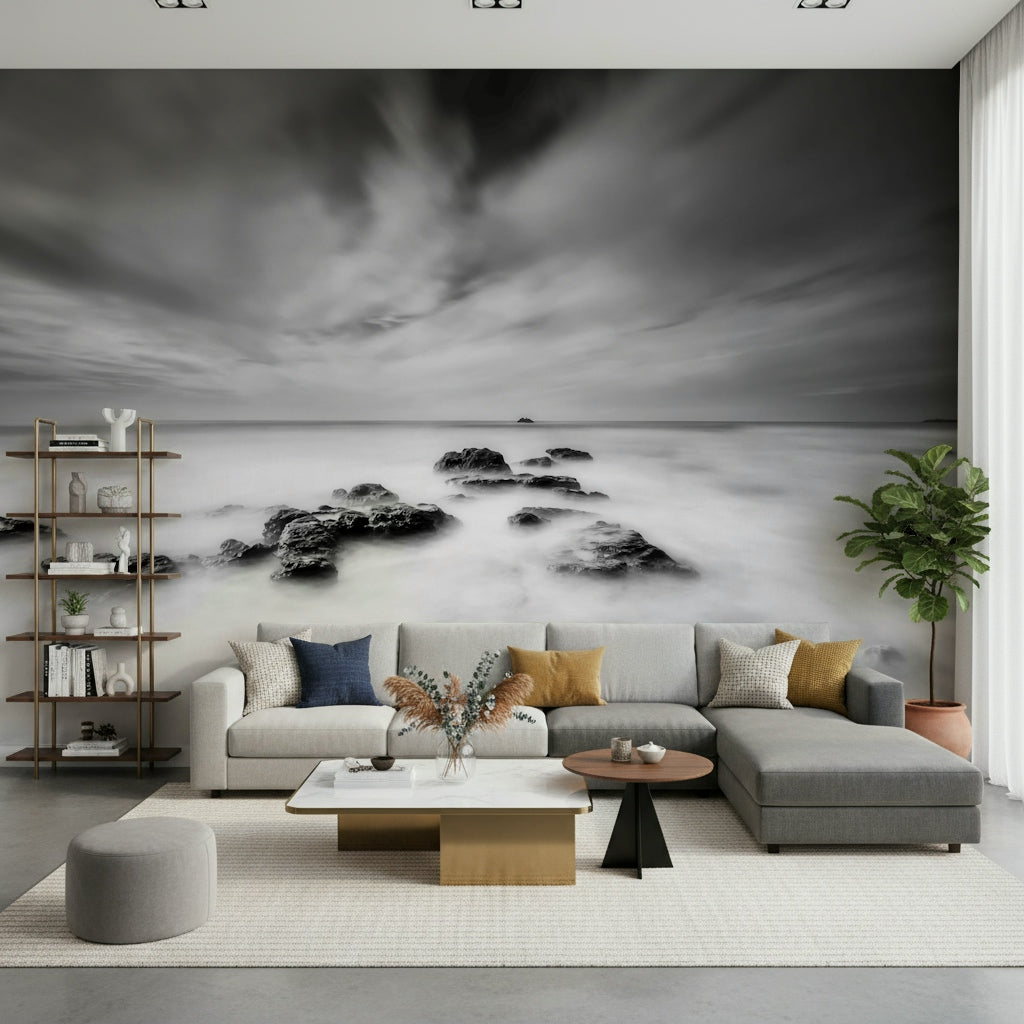 Monochrome Seascape Dream Wall Mural -2528950