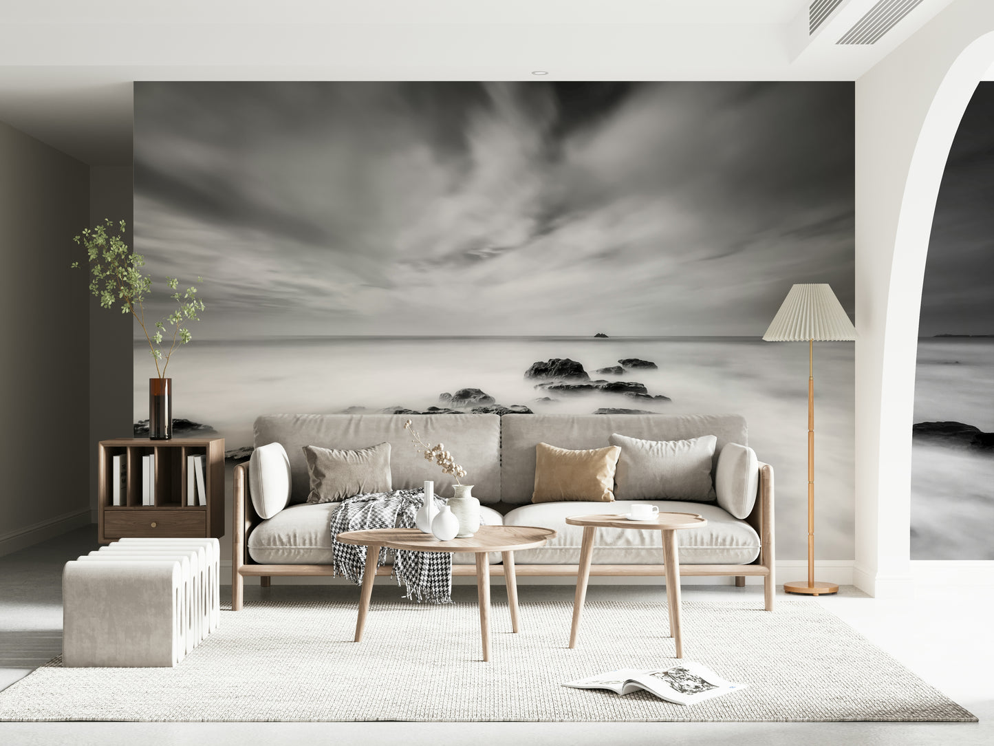 Monochrome Seascape Dream Wall Mural -2528950