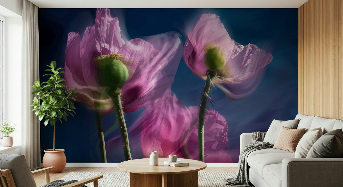 Twilight Poppies Wall Mural -2281960