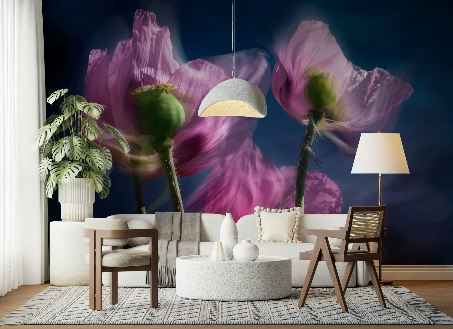 Twilight Poppies Wall Mural -2281960