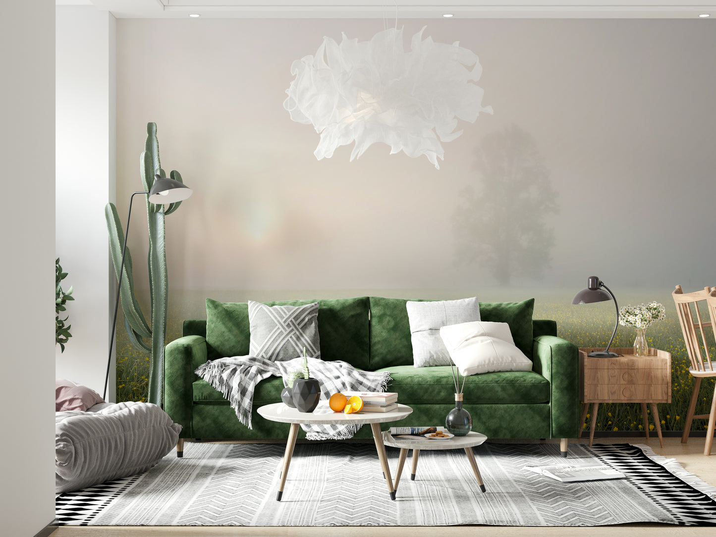 Misty Meadow Bloom Wall Mural -2262314