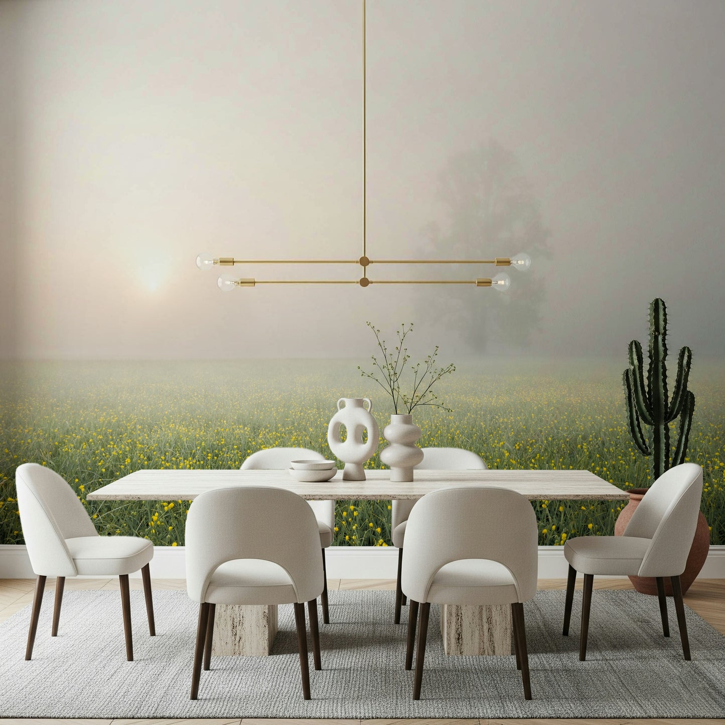 Misty Meadow Bloom Wall Mural -2262314