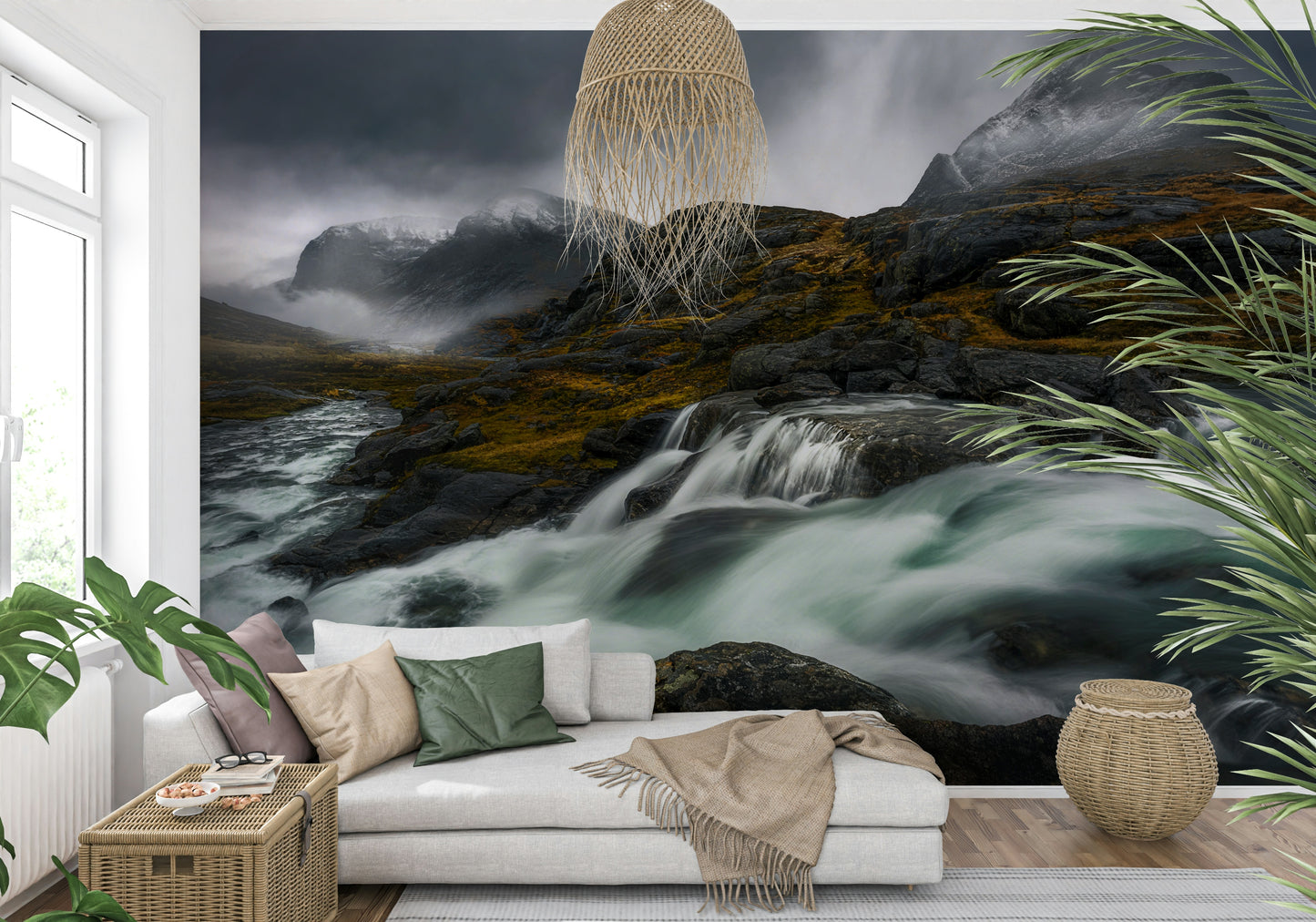 Noir Mountain Flow Wall Mural -2626530