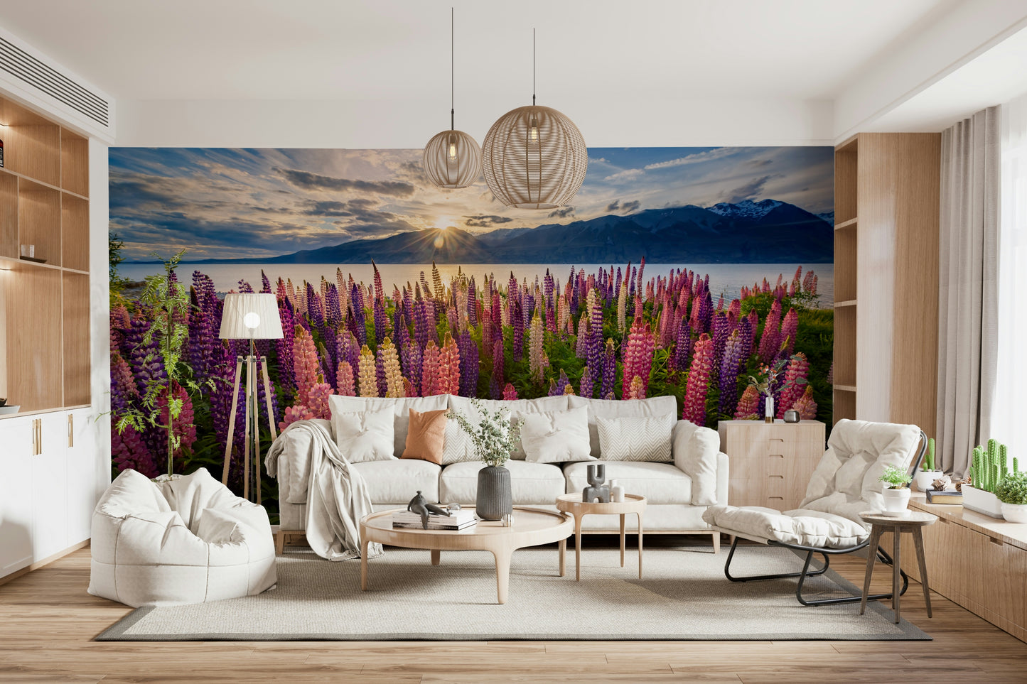 Floral Lake Dawn Wall Mural -2306485