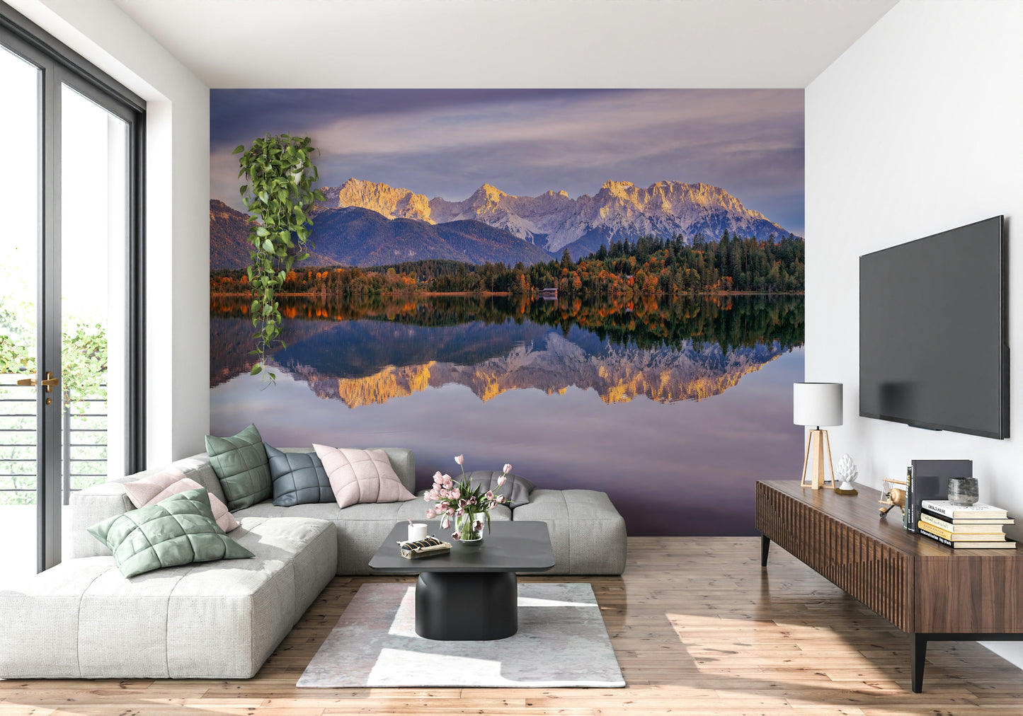 Golden Peaks Reflection Wall Mural -2329680