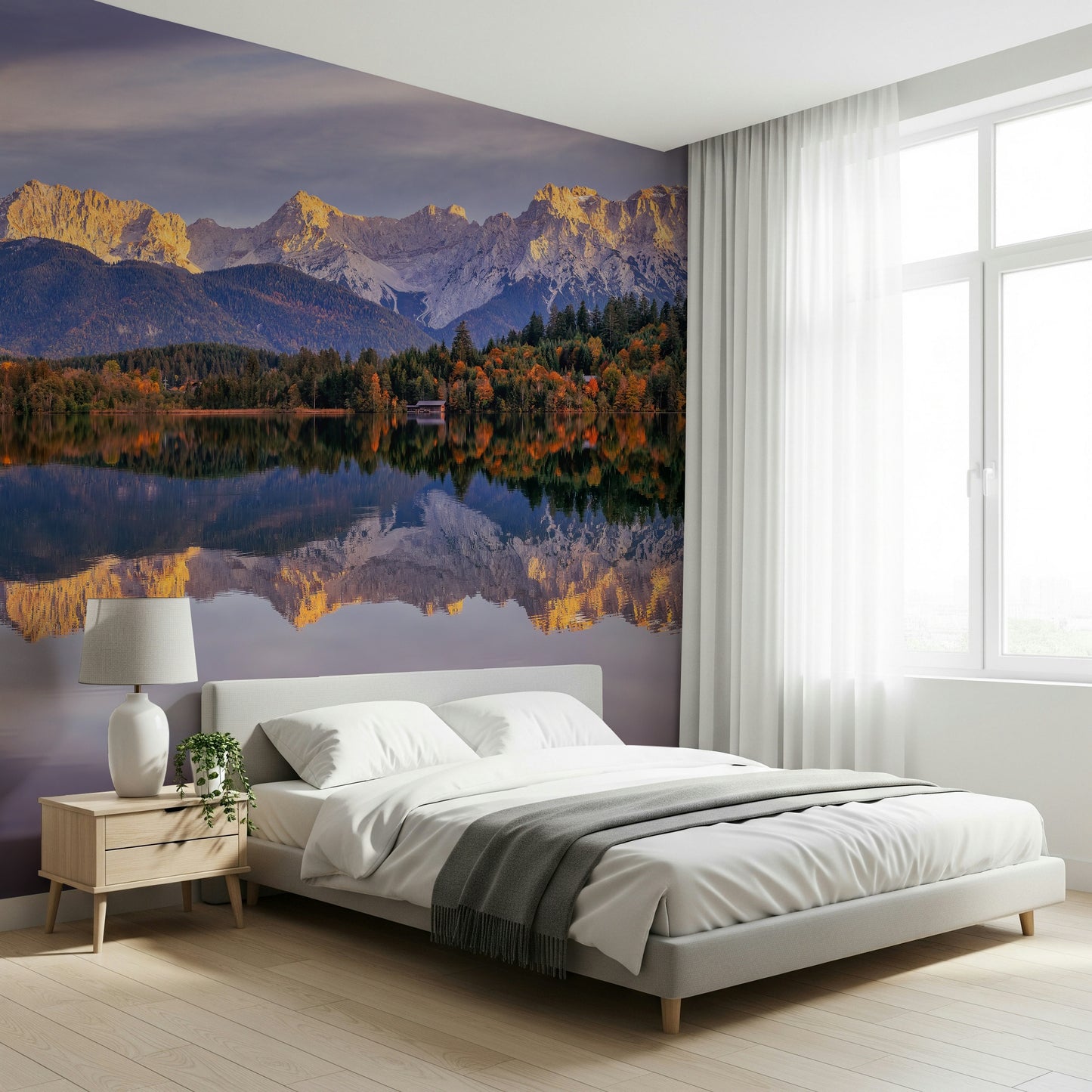 Golden Peaks Reflection Wall Mural -2329680