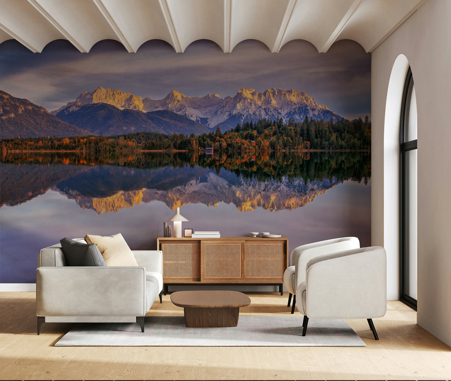 Golden Peaks Reflection Wall Mural -2329680