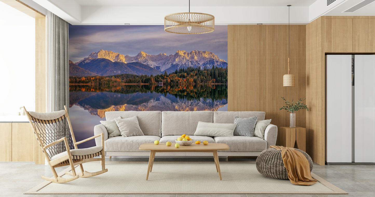 Golden Peaks Reflection Wall Mural -2329680