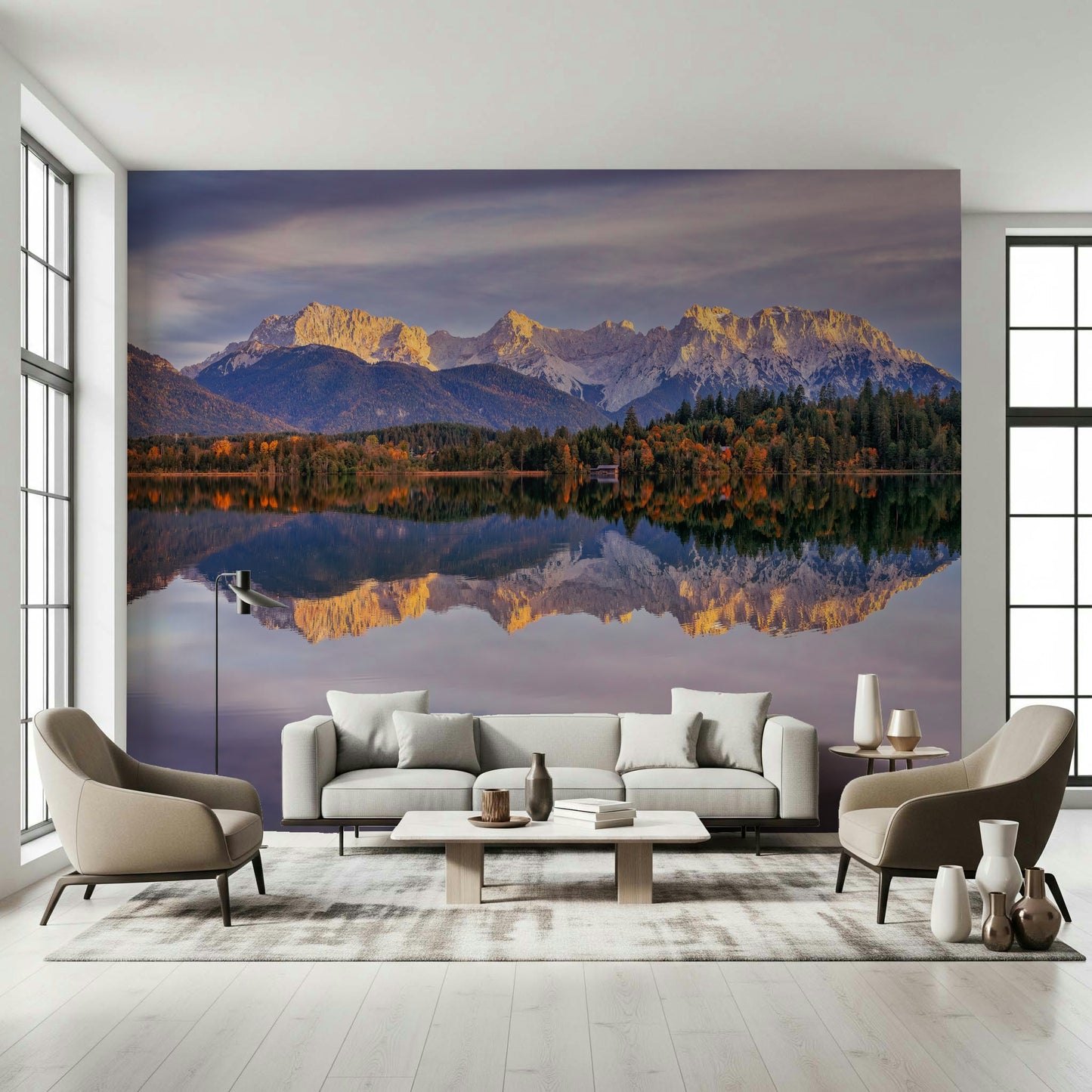 Golden Peaks Reflection Wall Mural -2329680