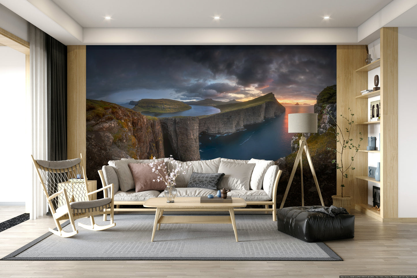 Faroe Cliffs Dawn Wall Mural -2655687