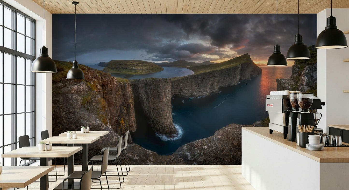 Faroe Cliffs Dawn Wall Mural -2655687