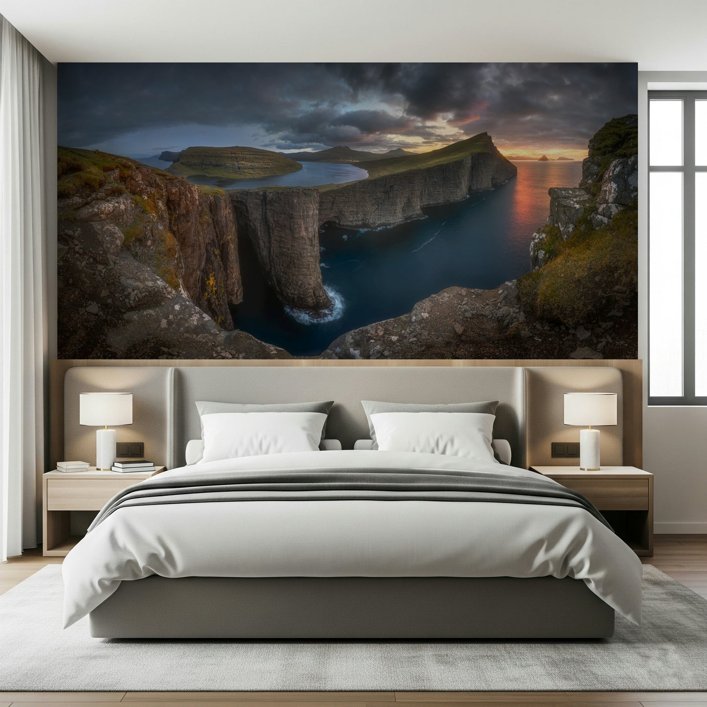 Faroe Cliffs Dawn Wall Mural -2655687