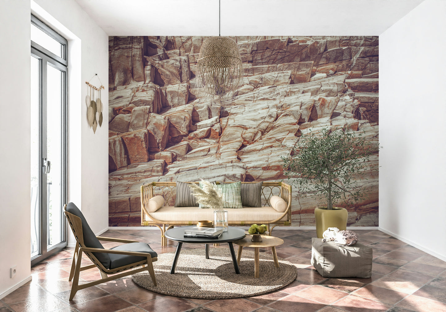 Striated Rock Face Wall Mural -2226342