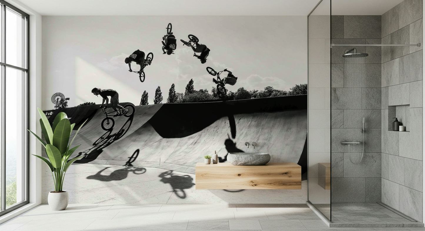Monochrome BMX: Shadow & Style Wall Mural -2545318