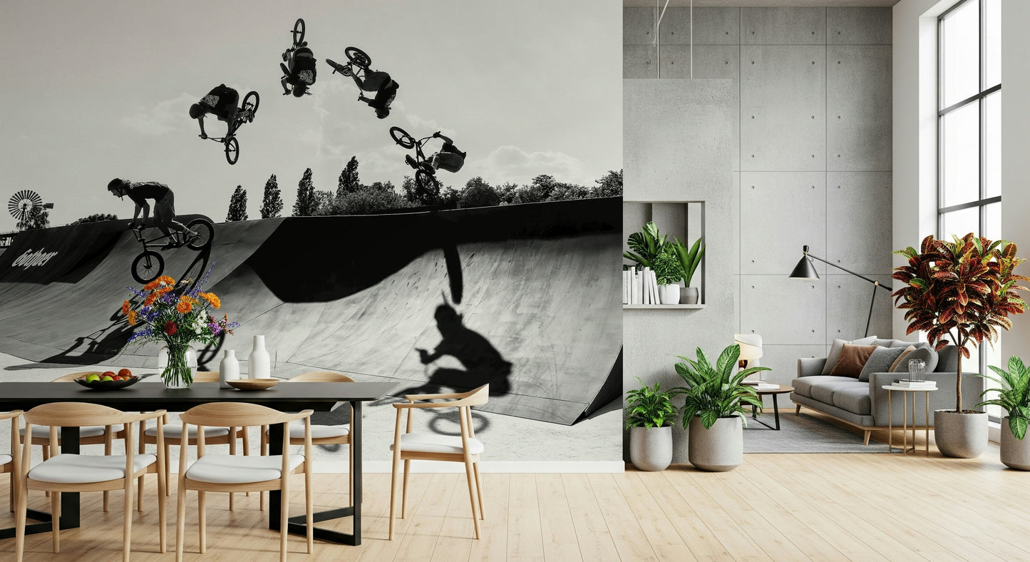Monochrome BMX: Shadow & Style Wall Mural -2545318