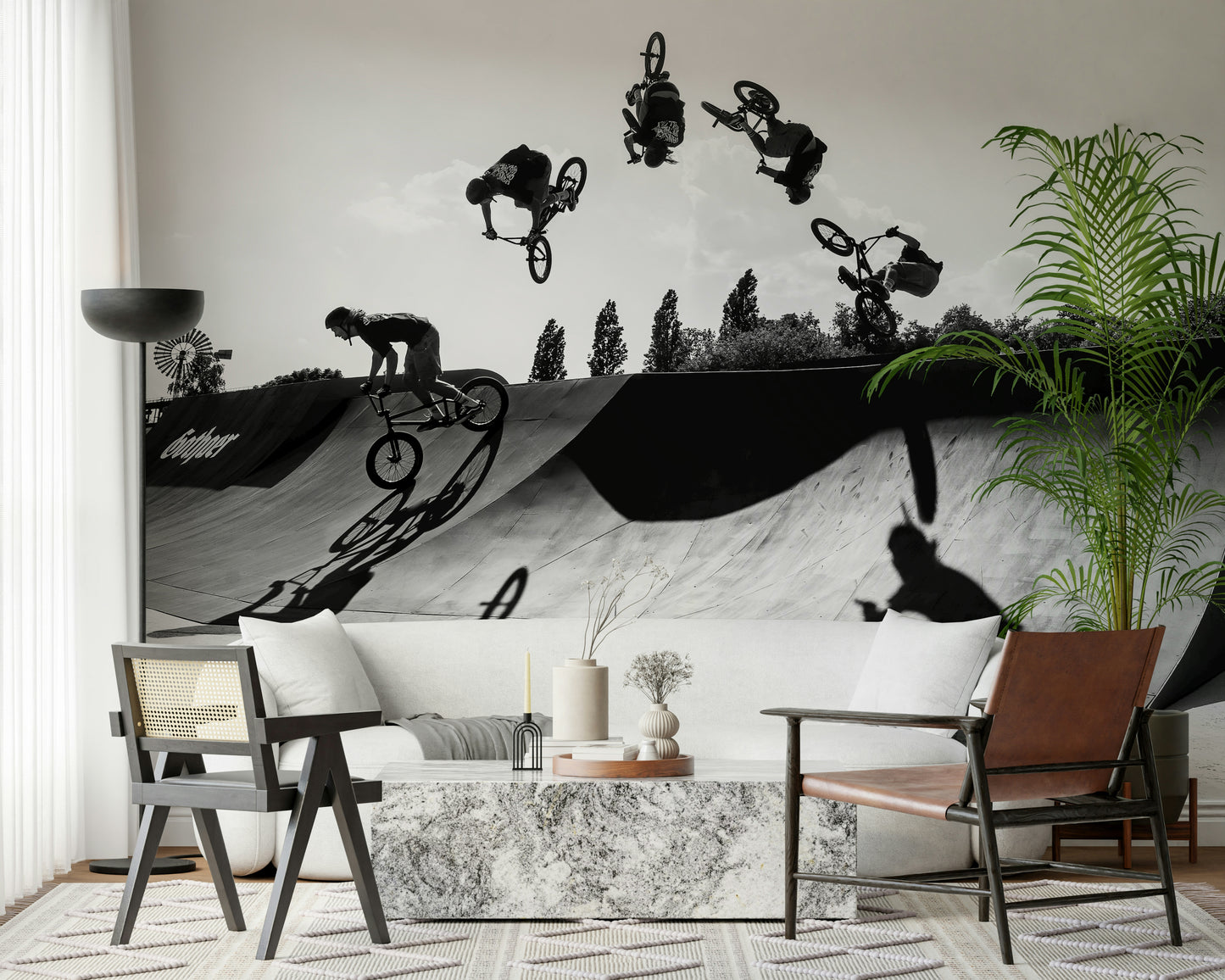 Monochrome BMX: Shadow & Style Wall Mural -2545318