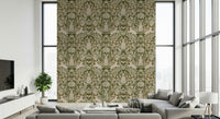 Nature-inspired tapestry wallpaper showcasing a hare in a serene forest scene.