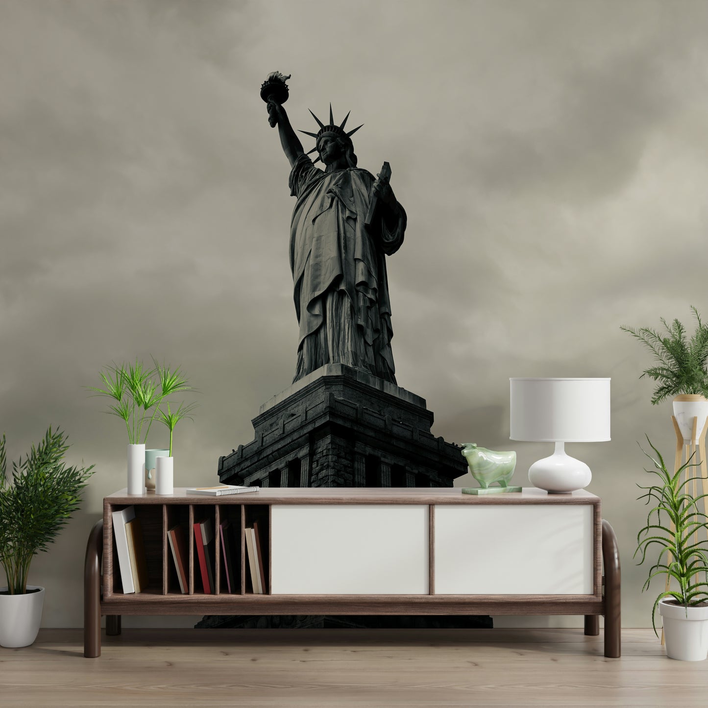 Liberty's Monochrome Gaze Wall Mural