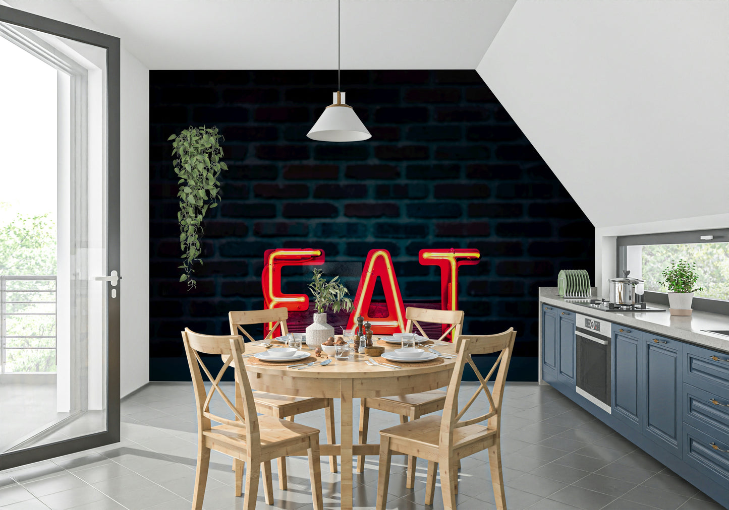 Eat Neon Sign Wall Mural -2226250