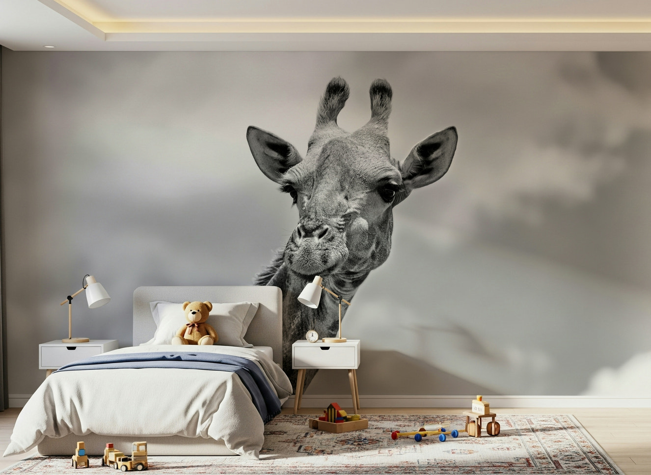 Giraffe in Gray Wall Mural -2322109