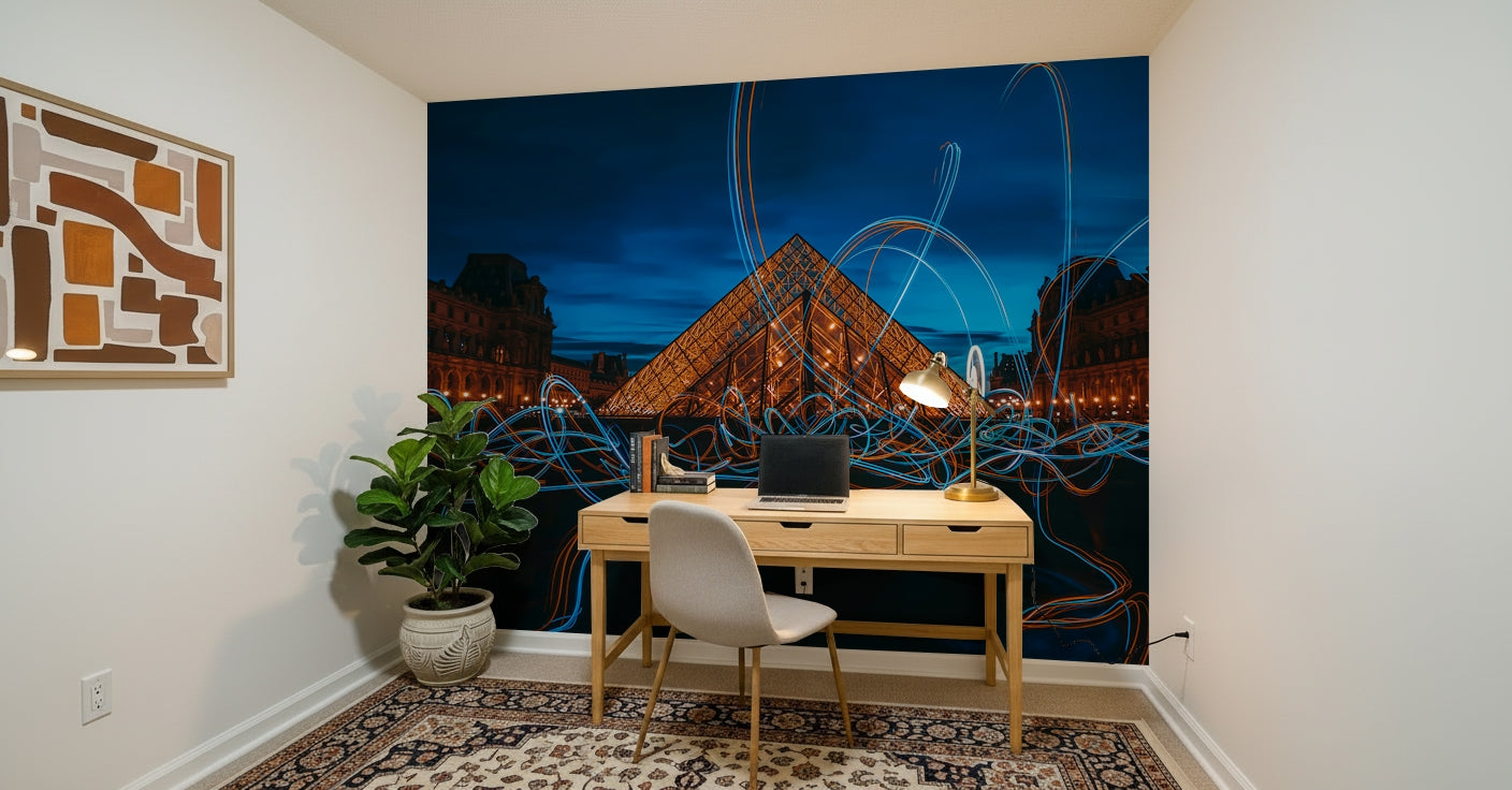 Illuminated Louvre Wall Mural -2302927