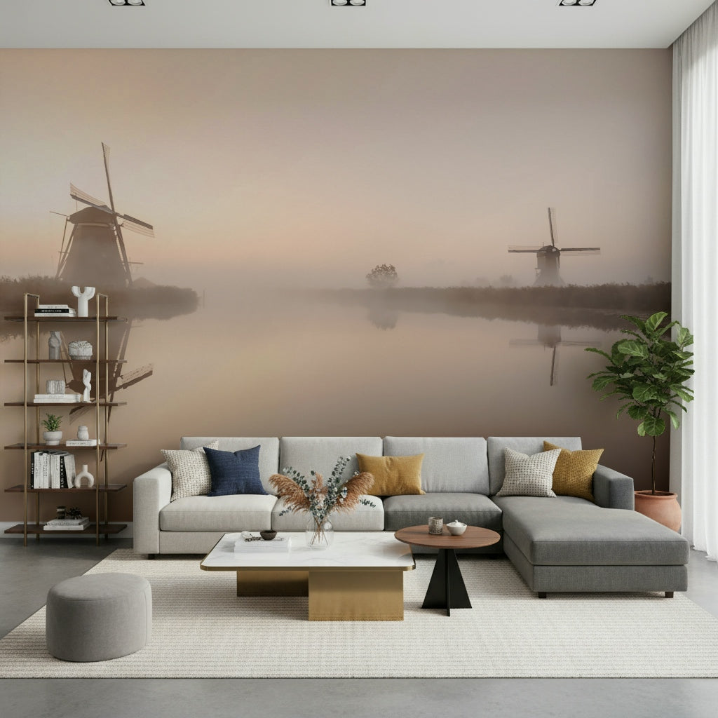 Golden Hour Windmills Wall Mural -2351700