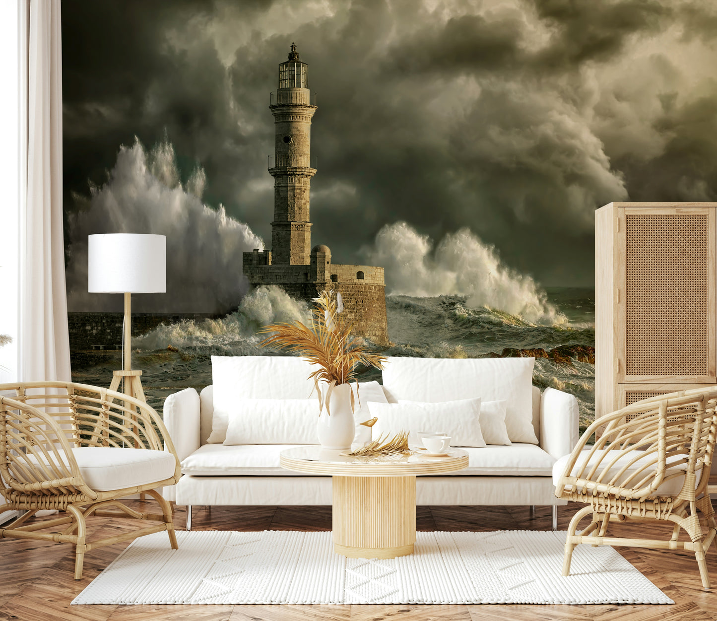 Lighthouse Storm Wall Mural -2315690