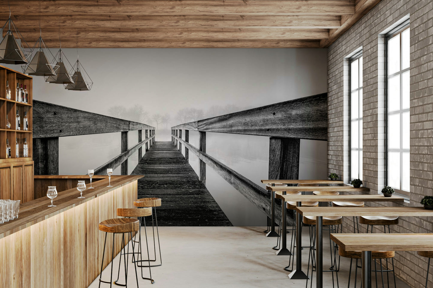 Foggy Bridge View Wall Mural -2593019