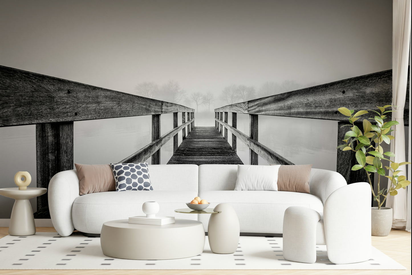 Foggy Bridge View Wall Mural -2593019