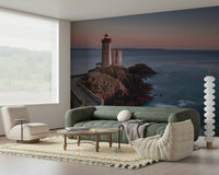 Coastal Beacon Serenity Wallpaper — lighthouse and ocean vistas in soothing tones.