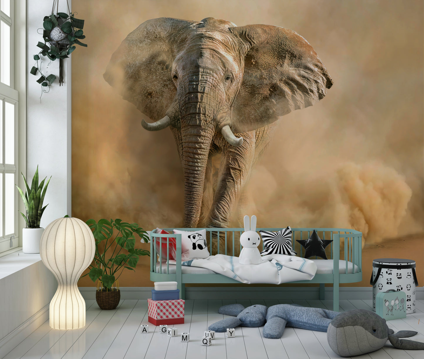 Dust Storm Charge Wall Mural — intense earthy storm design capturing motion and energy.