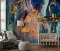 Space Nebula Wall Mural – Artistic cosmic mural with swirling gaseous clouds and luminous star details.
