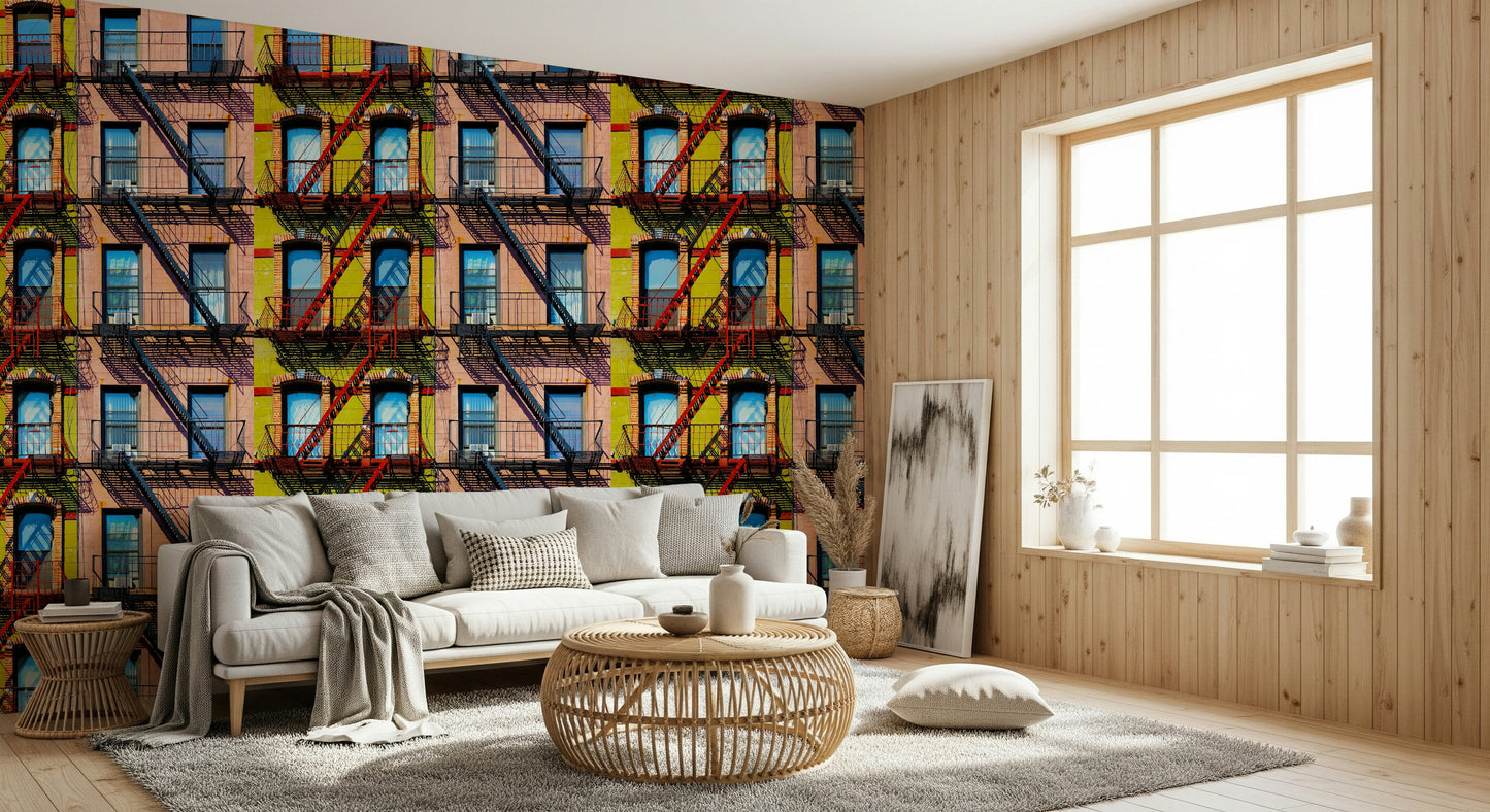 Contemporary cityscape wallpaper capturing the movement and rhythm of urban life.