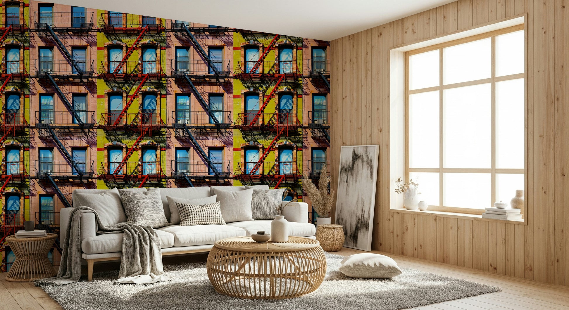 Contemporary cityscape wallpaper capturing the movement and rhythm of urban life.