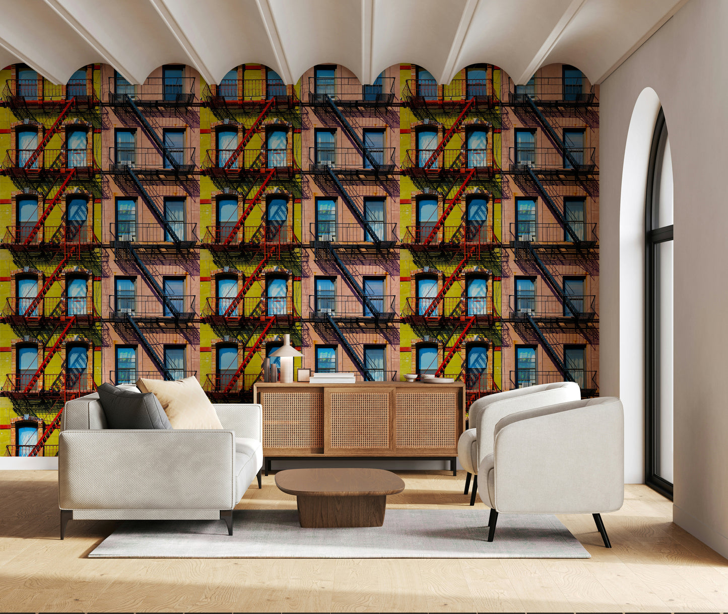 City Rhythm Wall Mural with modern, abstract design celebrating city energy.