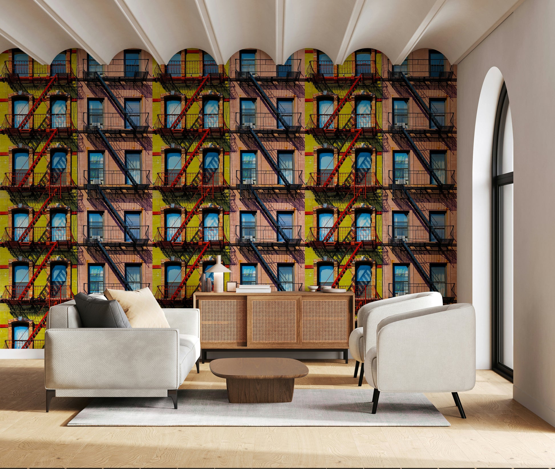 City Rhythm Wall Mural with modern, abstract design celebrating city energy.