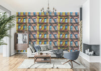 City Rhythm wallpaper creating a lively, contemporary atmosphere for interiors.