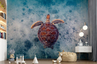 Sea Turtle Serenity wallpaper bringing a relaxing, marine-inspired vibe to bedrooms or living rooms.