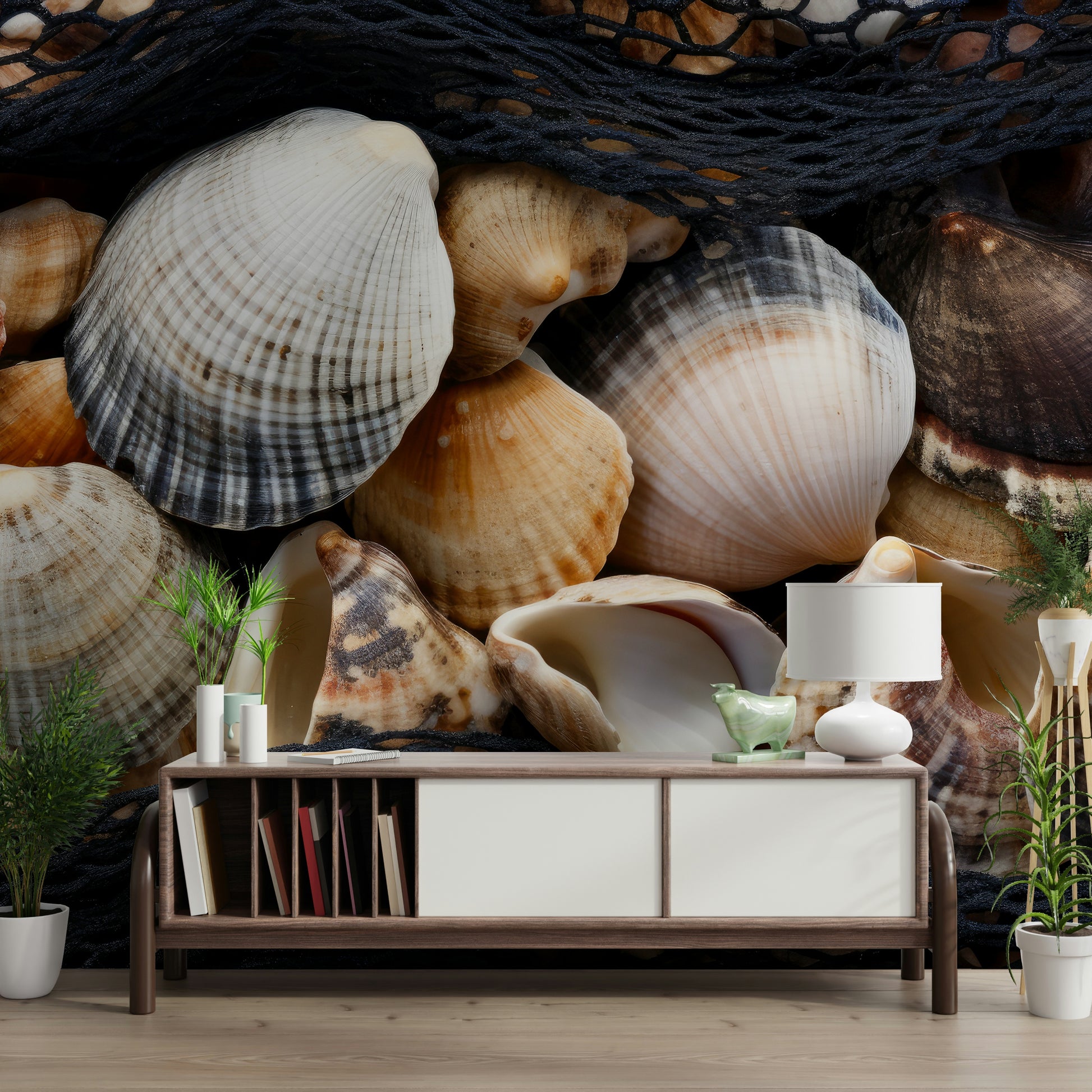 Coastal Treasures wallpaper evoking calm beach landscapes and ocean charm.