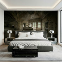 Silent Keys Wall Mural featuring artistic piano keys in a minimalist design.