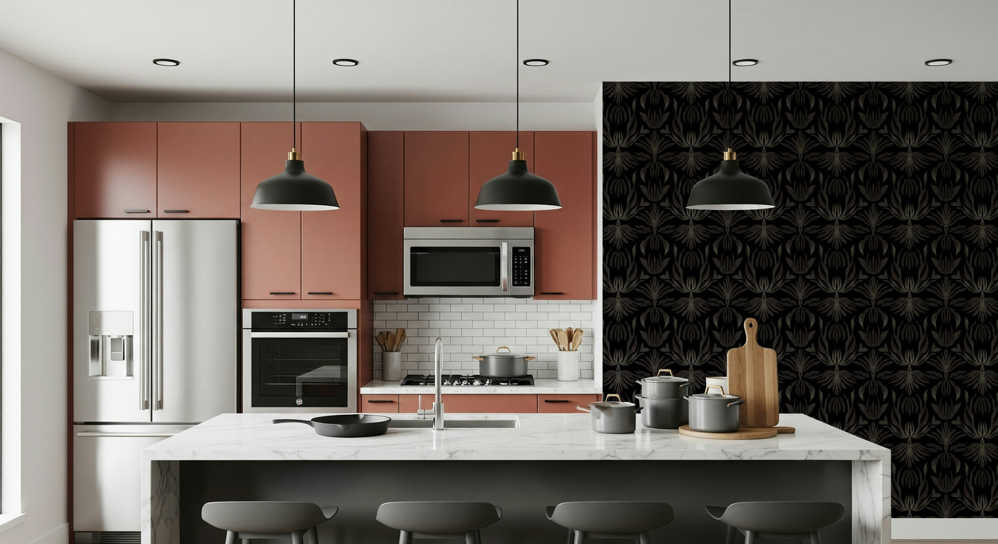 Charming Bloomscape floral mural showcasing vibrant spring blossoms.