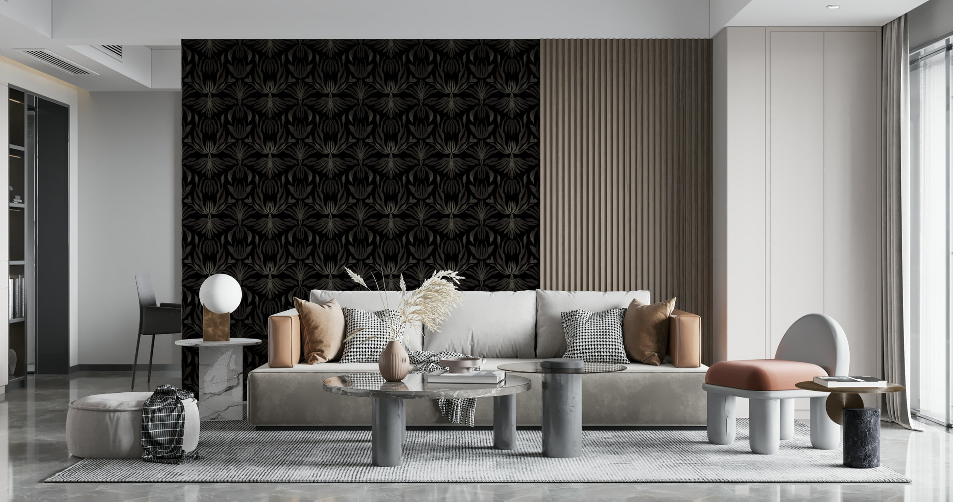 Elegant spring flower wallpaper with soft, blooming garden design for home decor.